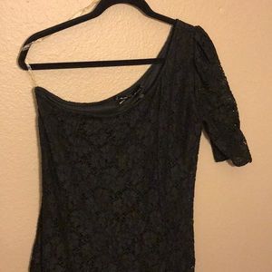 One Shoulder Lace Cocktail Dress